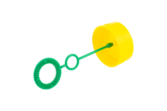 blue soap bubble wand isolated from background