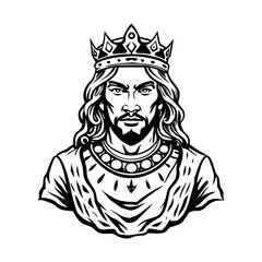 A vintage style illustration of ancient ruler
