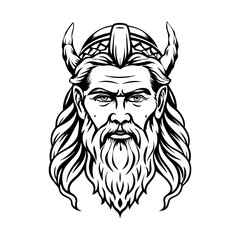Bragi god illustration in vintage style