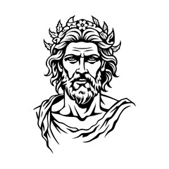 A vintage style illustration of ancient hades god