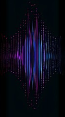 digital technology blue purple audio sound wave dots poster background