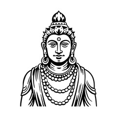 A vintage style illustration of noble deity