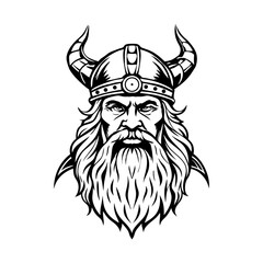 Fototapeta premium Odin god illustration in vintage style