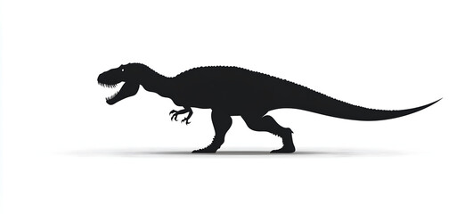 Naklejka premium Silhouette of a T-Rex on a white background