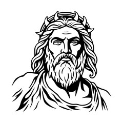 A vintage style aesir god illustration