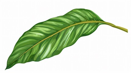 Obraz premium Exquisite Tropical Spathiphyllum Leaf on Clean White Background
