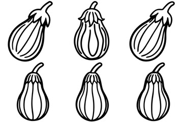 Eggplant Line Art Vector Bundle