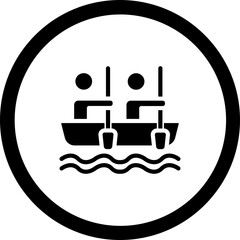 Rowing Vector Icon Design