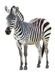 Fototapeta premium Zebra with stripes, standing in a natural habitat.