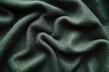 Fototapeta premium Luxurious Dark Green Wool Fabric Draped Soft Texture Background
