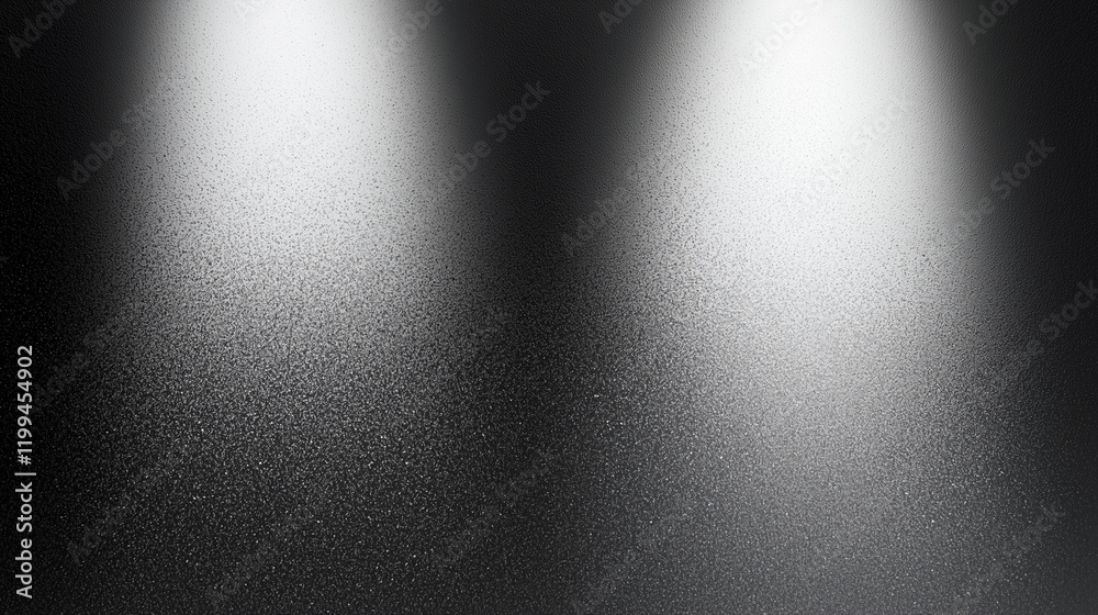 Poster Abstract gradient background with a soft spotlight effect on a black grunge textured wall. Gray and white grainy gradient texture with soft shadow light, ideal for design, posters, and minimalist pres