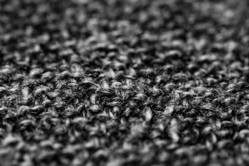 close-up of black wool