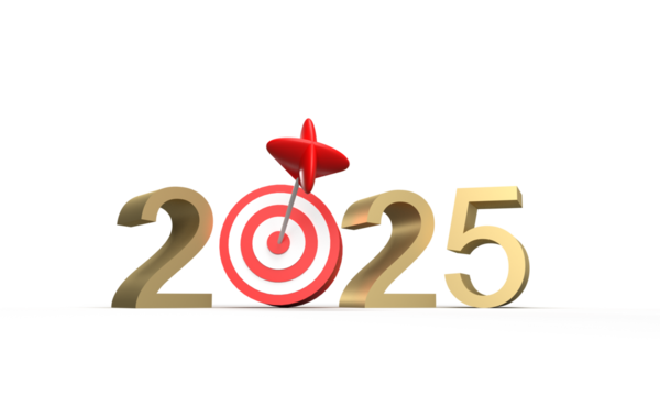 2025 text number font golden color dart red white color new year strategy business idea success beginning challenge planning aspiration financial 2025 new year calendar strategy business goal vision