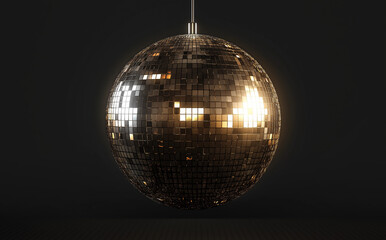Obraz premium Disco ball, disco light, mirror texture, isolated on transparent background.