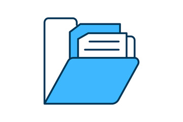 File Folder icon. icon related to Office. suitable for web site, app, user interfaces, printable etc. flat line icon style. simple vector design editable