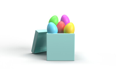 Happy easter egg box open gift colorful egg object march april month 2025 2026 year springtime season celebration rabbit bunny easter egg happy cute holiday decoration animal gift happy easter day art