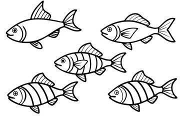 Fish Line Art Vector Bundle