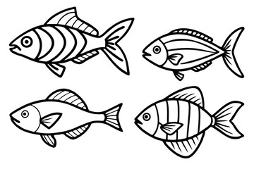 Fish Line Art Vector Bundle