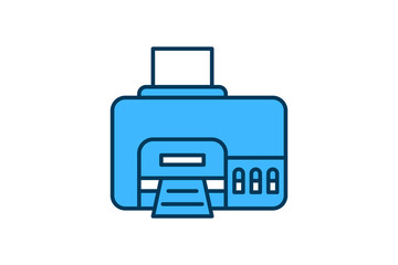 Printer icon. icon related to Office. suitable for web site, app, user interfaces, printable etc. flat line icon style. simple vector design editable