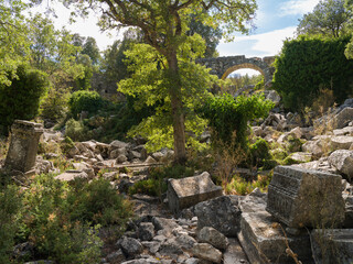 The ruins of the ancient city of Termessos. Turkey's most outstanding archaeological sites. Antalya...