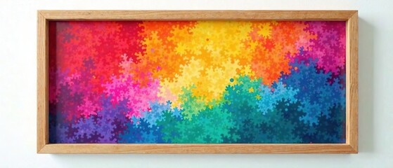 Wooden Portrait Frame with Colorful Mount - Photorealistic Image