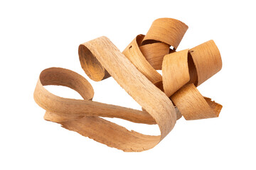 Wood shavings sawdust isolated on transparent background