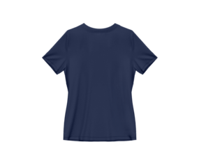 Heather Navy Blue blank tee shirt waist wear, women template mockup back view