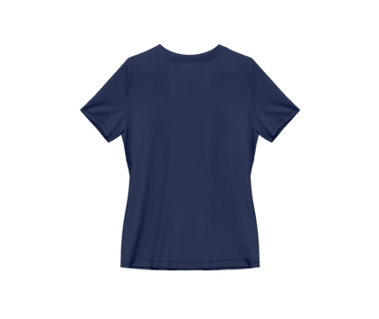 Heather Navy Blue blank tee shirt waist wear, women template mockup back view