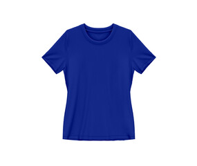 Royal blue blank tee shirt waist wear, women template mockup front view