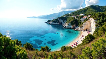 Obraz premium Murter Island Croatia Panorama - Azure Coastline Beauty