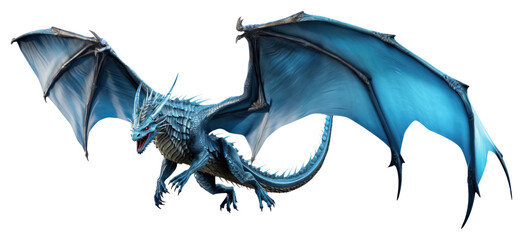 PNG Flying angry blue dragon dinosaur animal mythical creature.