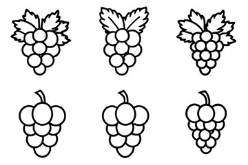 Grape Line Art Vector Bundle