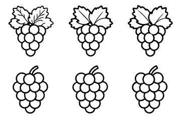 Grape Line Art Vector Bundle