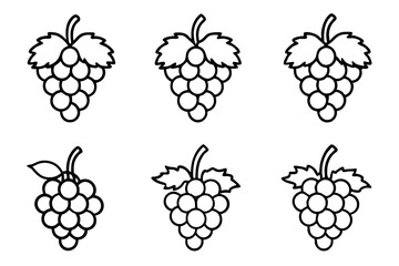 Grape Line Art Vector Bundle