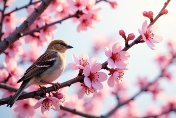 Cherry Blossoms & Sparrows in Shinjuku, Tokyo - Springtime Serenity