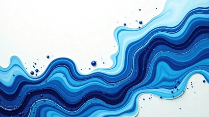 Fototapeta premium Blue Liquid Marble Flowing Art Background
