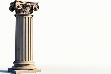 Fototapeta premium Antique Greek Column Isolated - High Resolution Photorealistic