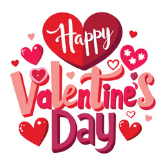 a unique 'Happy Valentine's Day' design with a blend of modern elegance and romantic charm. Incorporate a romantic heart element to enhance the festive feel.