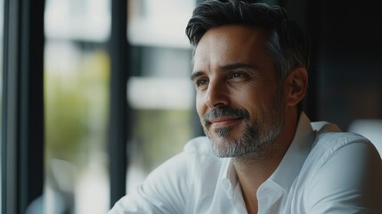 Obraz premium Businessman with a beard and mustache