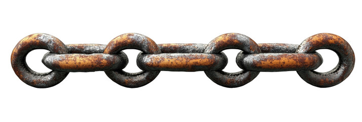 Metal chain for fench protection isolate on white