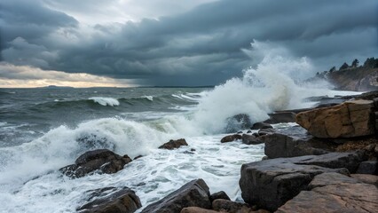 Fototapeta premium waves on the rocks