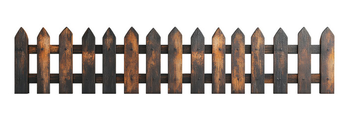 Wooden fench transparent background