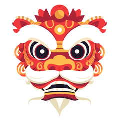 Fototapeta premium Chinese lion head illustration chinese year vector