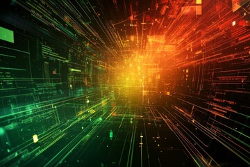 technical financial graph on technology abstract background, Generative AI