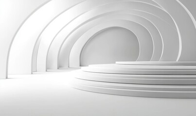 Obraz premium White Business Style Background with Copy Space (3D Illustration), Generative AI