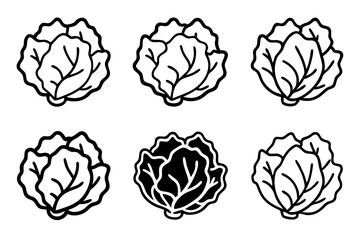 Lettuce Line Art Vector Bundle