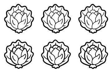 Lettuce Line Art Vector Bundle