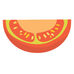 Fototapeta premium Tomato half illustration minimalist vegetable vector