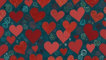 Fototapeta premium seamless pattern with hearts