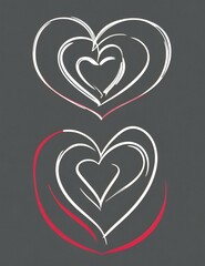 valentine heart with chalk